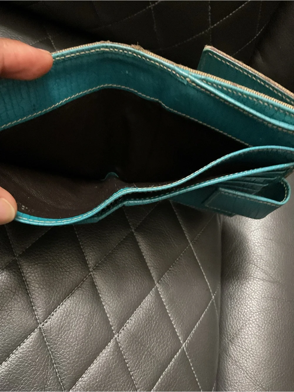 Gucci Horsebit GG CANVAS wallet beige teal gold - Picture 6 of 8